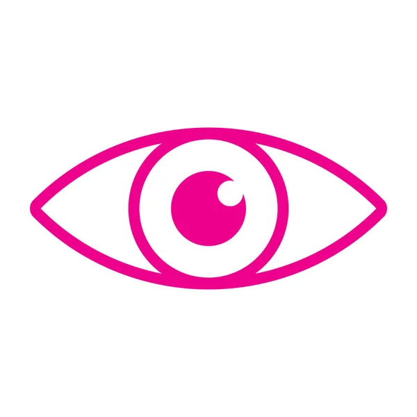 Eps10 Pink Vector Eye Line Icon Simple Flat Trendy Style — Stok Vektör