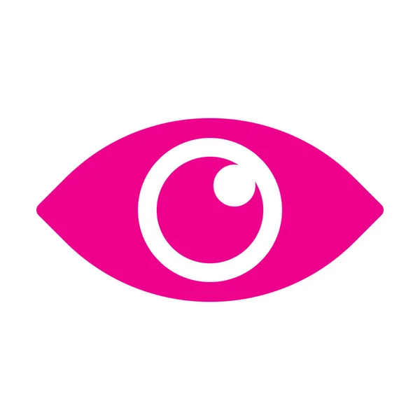 Eps10 Pink Vector Eye Solid Icon Simple Flat Trendy Style — Stok Vektör