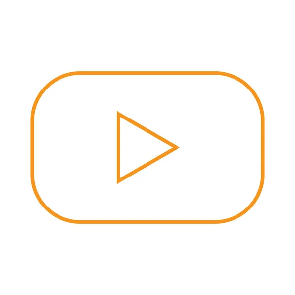 Eps10 Orange Vector Play Button Line Icon Simple Flat Trendy — Vector de stock