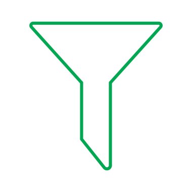 eps10 green vector filter line icon in simple flat trendy style isolated on white background