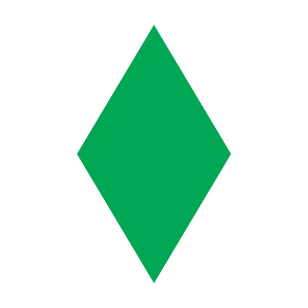 Eps10 Зелений Вектор Ромба Суцільна Піктограма Простому Модному Стилі Ізольовано — стоковий вектор