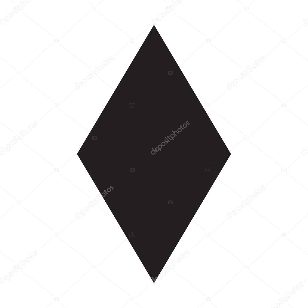 Eps10 black vector rhombus solid icon in simple flat trendy style isolated on white background