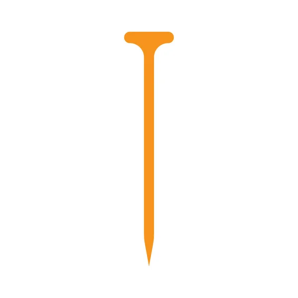 Eps10 Icône Ongle Métal Vectoriel Orange Dans Style Simple Plat — Image vectorielle