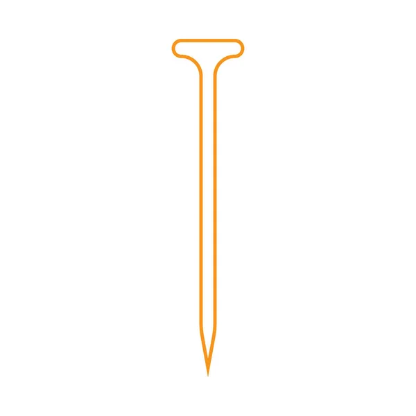 Eps10 Orange Vector Metal Nail Line Icon Simple Flat Trendy — Vettoriale Stock