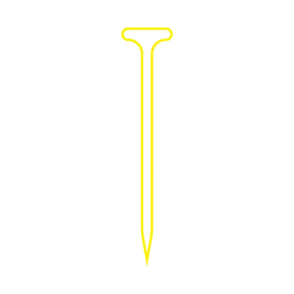 Eps10 Yellow Vector Metal Nail Line Icon Simple Flat Trendy — 图库矢量图片