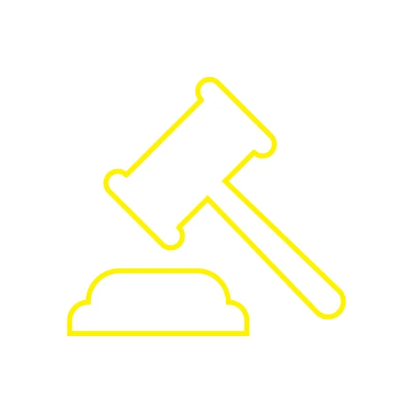 Eps10 Žlutá Vektorová Aukční Čára Ikona Jednoduchém Plochém Módním Stylu — Stockový vektor