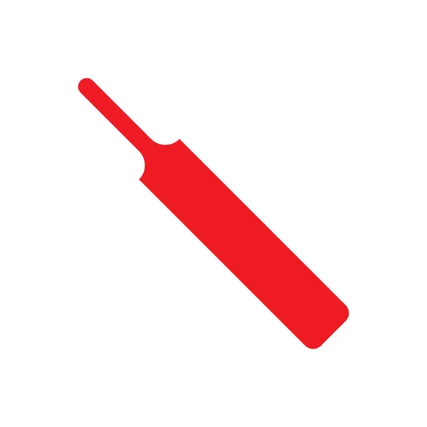 Eps10 Vector Rojo Cricket Murciélago Icono Sólido Estilo Moda Plana — Vector de stock