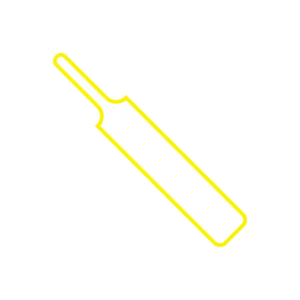 Eps10 Желтый Вектор Крикетная Линия Значок Простой Плоский Модный Стиль — стоковый вектор