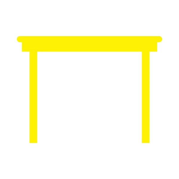 Eps10 Gele Vector Houten Tafel Bureau Icoon Eenvoudige Platte Trendy — Stockvector