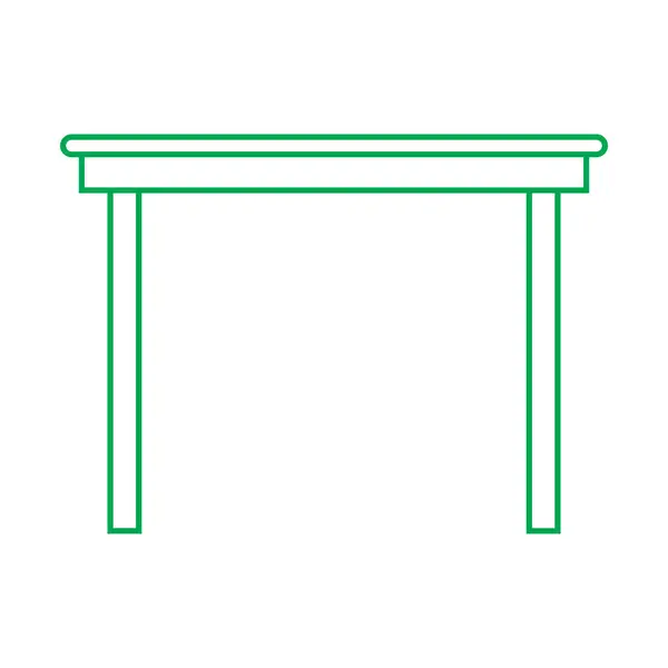 Eps10 Groene Vector Houten Tafel Bureau Lijn Icoon Eenvoudige Platte — Stockvector