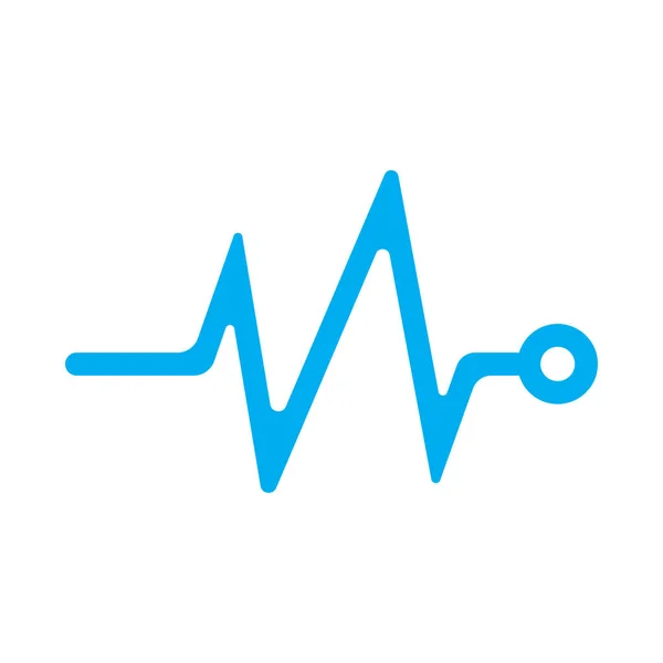 Eps10 Vektorová Modrá Srdce Beat Monitor Pulsní Ikona Jednoduchém Plochém — Stockový vektor