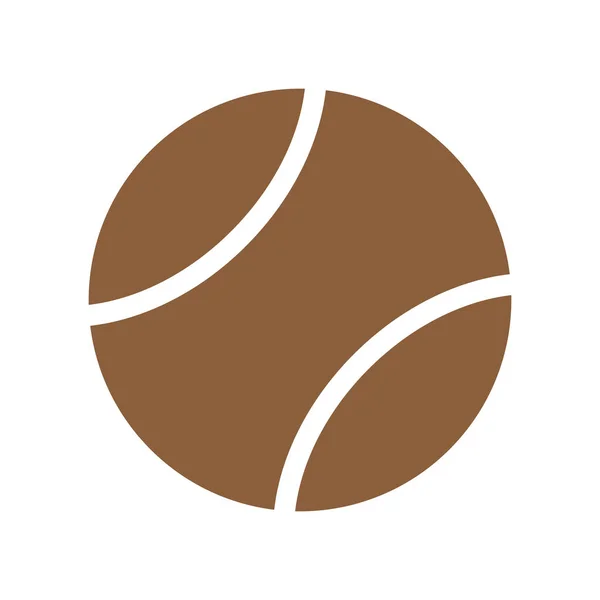 Eps10 Icône Balle Tennis Vectorielle Marron Dans Style Simple Plat — Image vectorielle