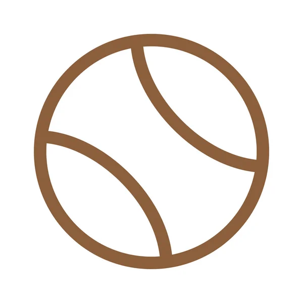 Eps10 Icône Ligne Balle Tennis Vectorielle Marron Dans Style Simple — Image vectorielle