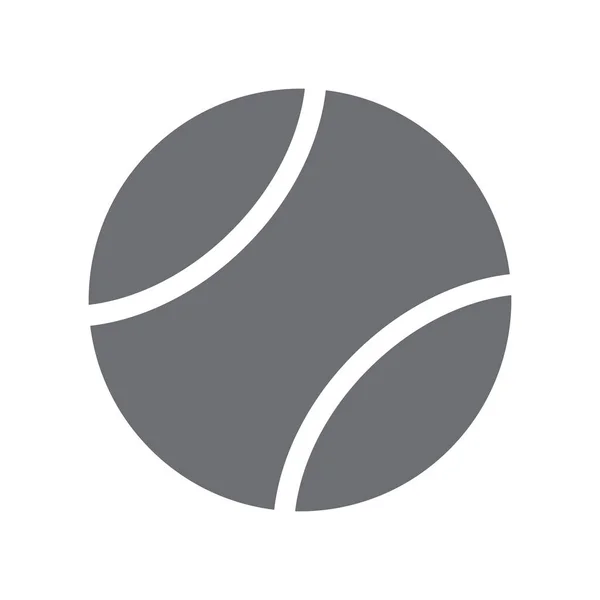 Eps10 Icône Balle Tennis Vectorielle Grise Dans Style Simple Plat — Image vectorielle