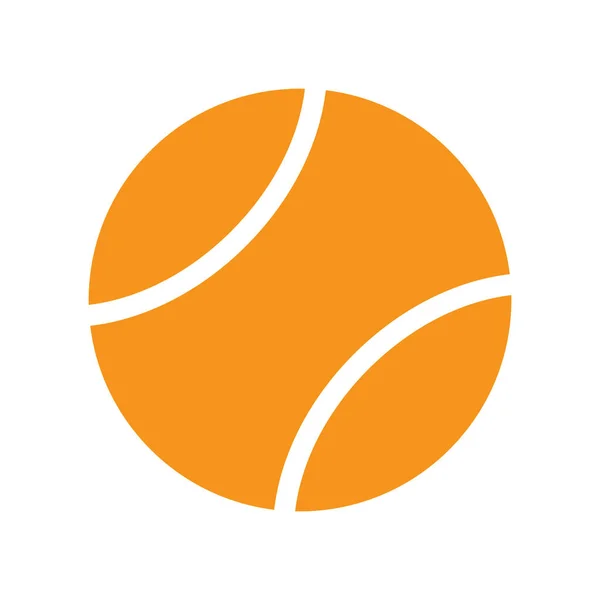 Eps10 Оранжевый Векторный Значок Теннисного Мяча Простом Плоском Трехмерном Стиле — стоковый вектор