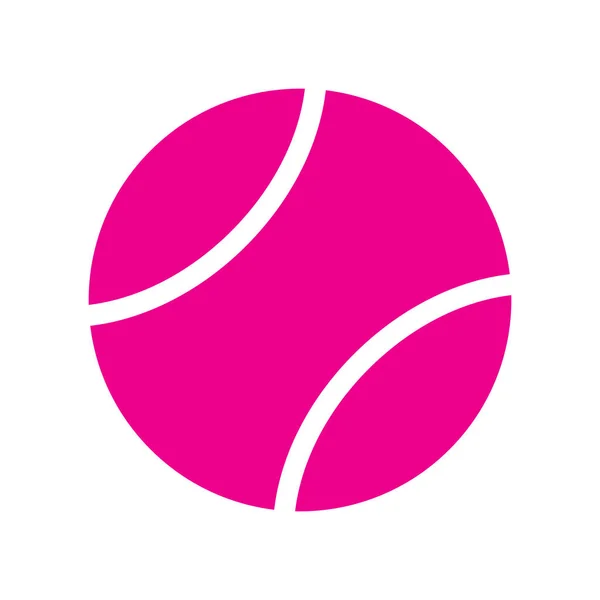 Eps10 Розовый Вектор Теннисный Мяч Икона Простой Плоской Модный Стиль — стоковый вектор
