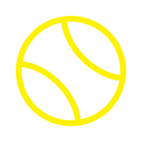 Eps10 Jaune Vecteur Balle Tennis Ligne Icône Dans Style Simple — Image vectorielle