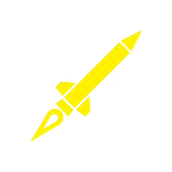 Eps10 Gelbe Vektor Rakete Solide Symbol Einfachen Flachen Trendigen Stil — Stockvektor