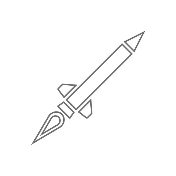 Eps10 Graue Vektor Rakete Linie Symbol Einfachen Flachen Trendigen Stil — Stockvektor