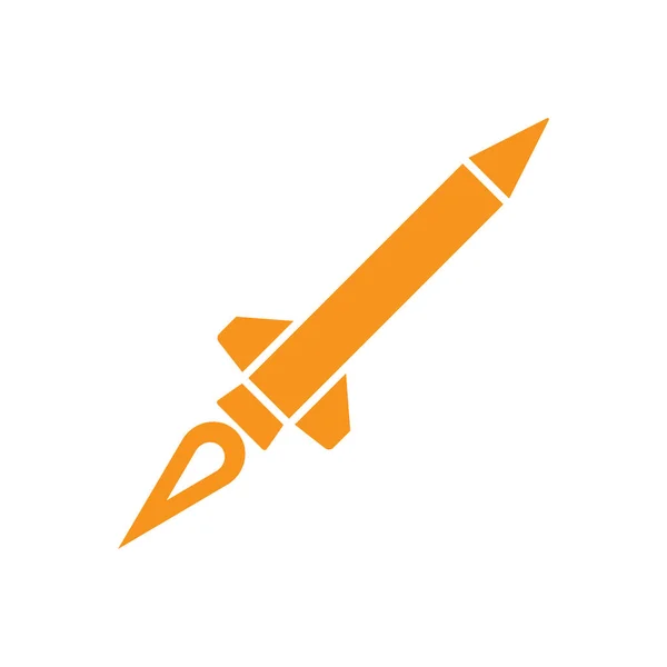 Eps10 Orange Vektor Rakete Solides Symbol Einfachen Flachen Trendigen Stil — Stockvektor