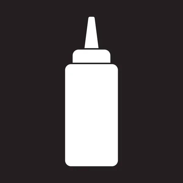 Eps10 White Vector Ketchup Oder Senf Quetschflasche Symbol Einfachen Flachen — Stockvektor