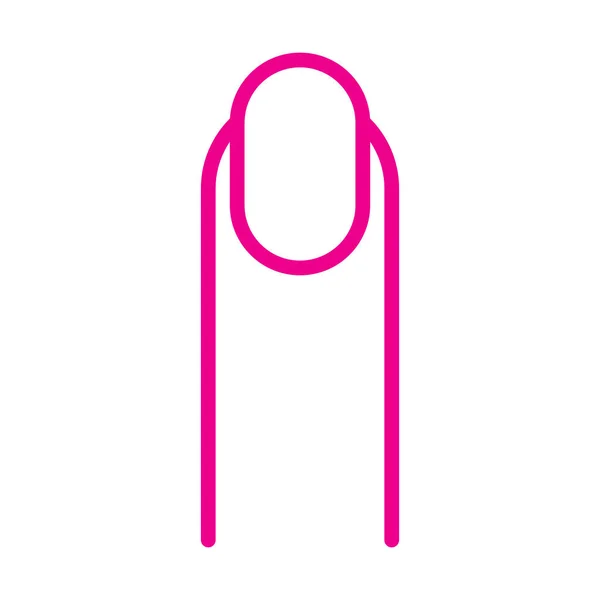 Eps10 Рожевий Вектор Довгий Палець Значок Лінії Нігтів Простому Модному — стоковий вектор