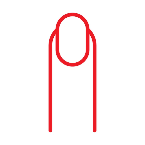 Eps10 Червоний Вектор Довгий Палець Значок Лінії Нігтів Простому Модному — стоковий вектор