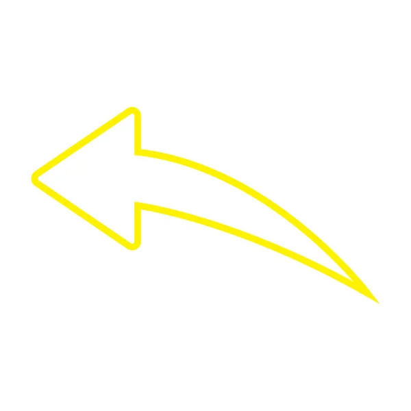 Eps10 Vector Amarillo Respuesta Mensaje Chat Icono Línea Flecha Estilo — Vector de stock