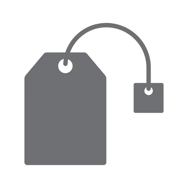 Eps10 Иконка Логотип Серого Векторного Чайного Пакетика Простом Плоском Современном — стоковый вектор
