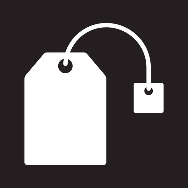 Eps10 Icône Vectorielle Blanche Teabag Logo Dans Style Moderne Plat — Image vectorielle