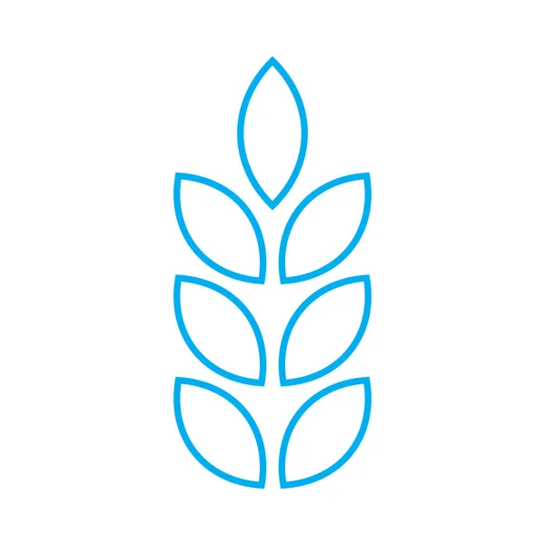 Eps10青ベクトル小麦ラインアートアイコンやロゴシンプルなフラットトレンディーな現代的なスタイルで白の背景に隔離 — ストックベクタ