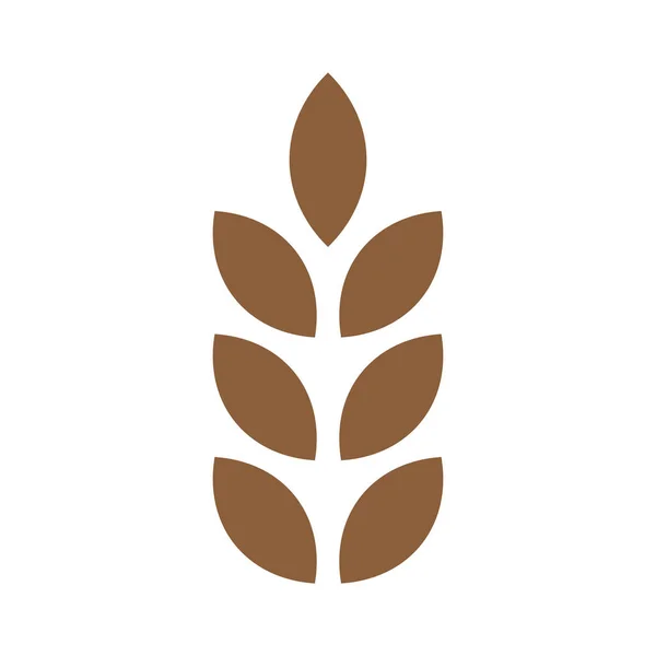 Eps10 Hnědá Vektorová Pšenice Pevná Ikona Nebo Logo Jednoduchém Plochém — Stockový vektor