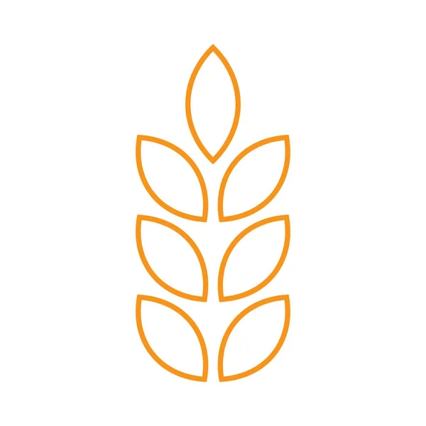 Eps10オレンジベクトル小麦ラインアートアイコンやロゴシンプルなフラットトレンディーな現代的なスタイルで白の背景に隔離 — ストックベクタ