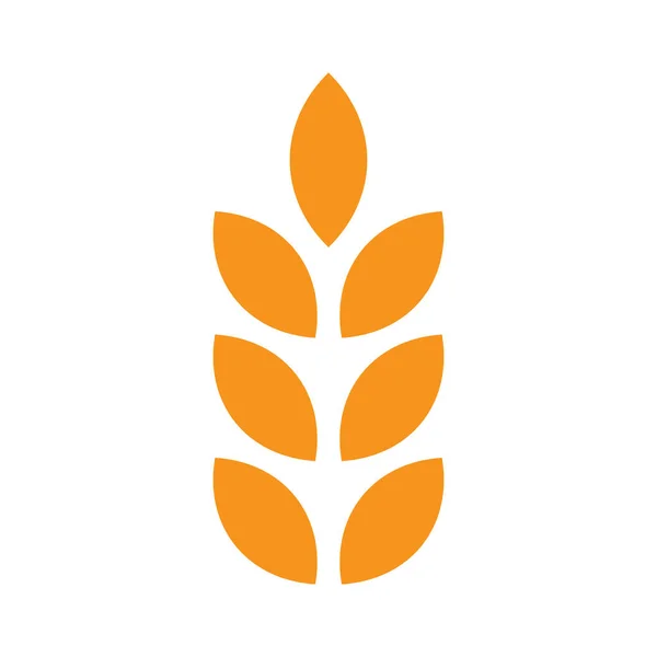 Eps10 Oranžový Vektor Pšenice Pevná Ikona Nebo Logo Jednoduchém Plochém — Stockový vektor