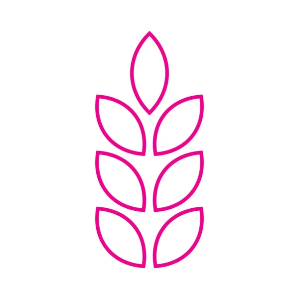 Eps10 Рожевий Вектор Пшеничної Лінії Мистецтва Значок Або Логотип Простому — стоковий вектор