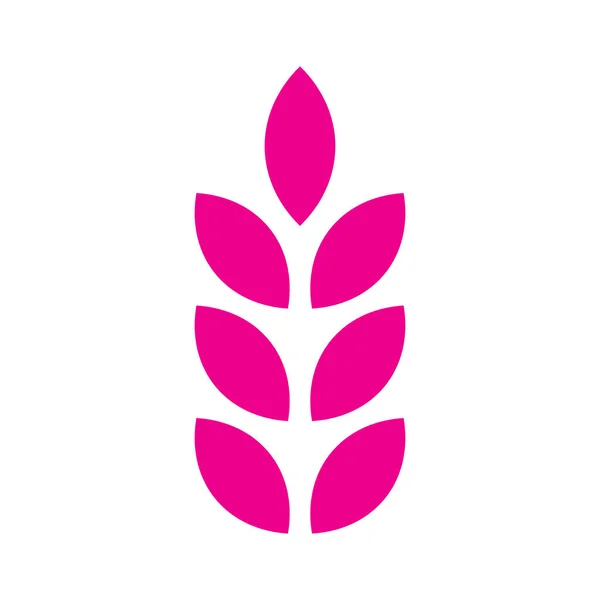 Eps10 Růžový Vektor Pšenice Pevná Ikona Nebo Logo Jednoduchém Ploché — Stockový vektor