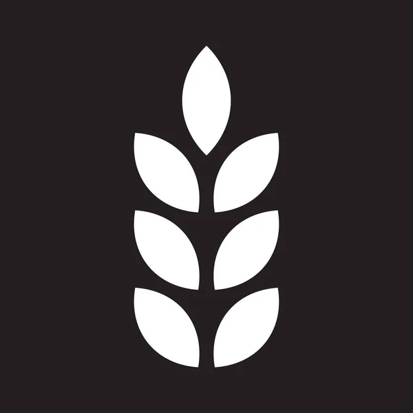 Eps10白ベクトル小麦固体アイコンや黒の背景に隔離されたシンプルなフラットトレンディーな現代的なスタイルのロゴ — ストックベクタ