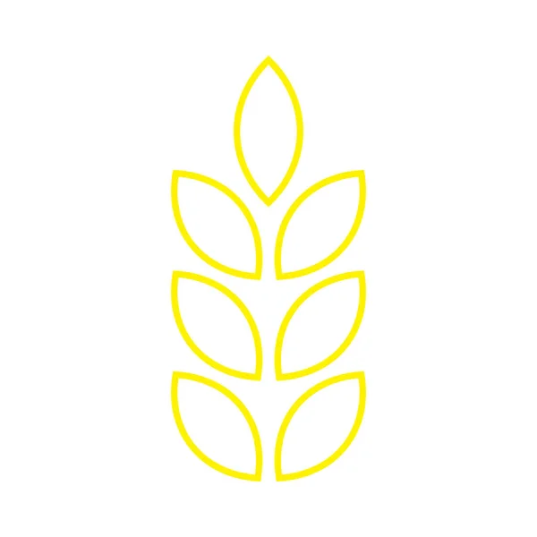 Eps10 Žlutá Vektorová Pšenice Linie Umění Ikona Nebo Logo Jednoduchém — Stockový vektor