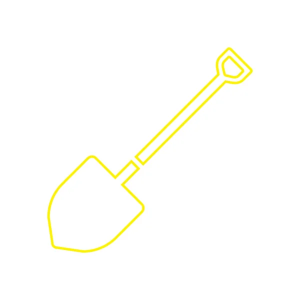 Eps10 Жовтий Вектор Лопата Лінія Мистецтва Значок Або Логотип Простому — стоковий вектор