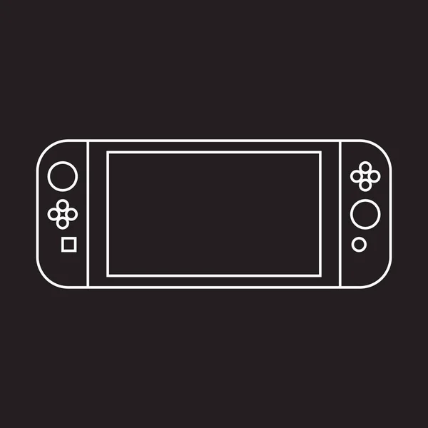 Eps10 White Vector Video Game Portable Device Line Art Icon — Stock Vector