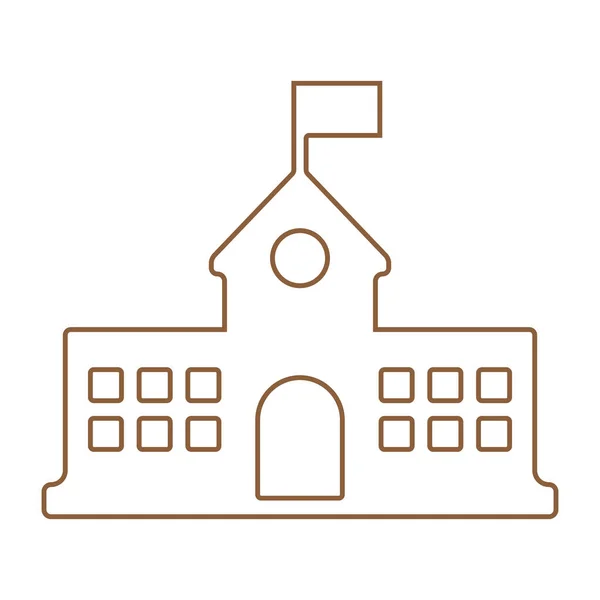 Eps10 Коричневое Векторное Школьное Здание Значком Логотипом Простом Плоском Современном — стоковый вектор