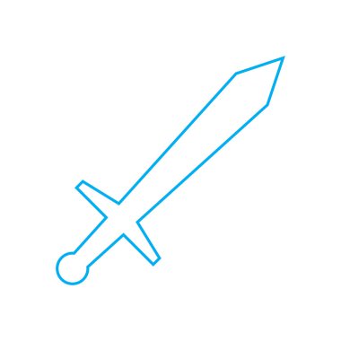 eps10 mavi vektör kılıç çizgisi sanat simgesi ya da logosu beyaz arkaplanda izole edilmiş basit, modaya uygun modern tarzda