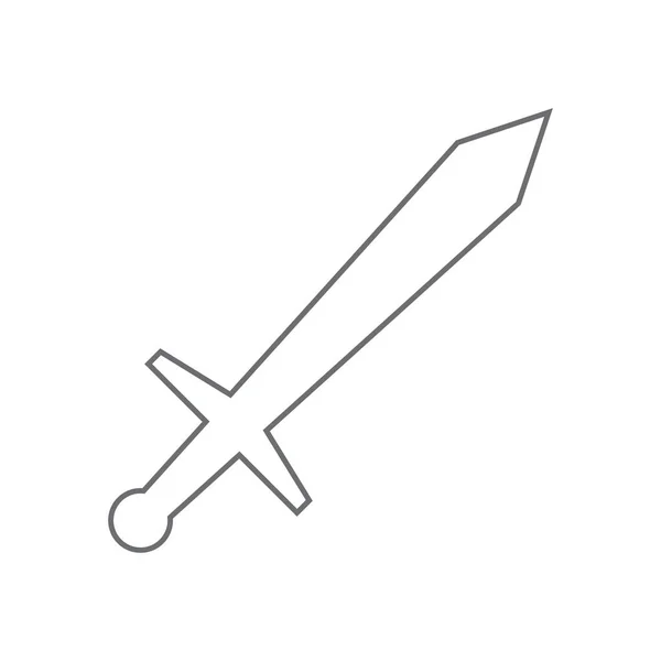 Eps10グレーベクトル剣ラインアートアイコンやロゴシンプルなフラットトレンディーな現代的なスタイルで白の背景に隔離 — ストックベクタ