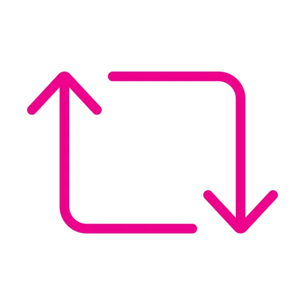 Eps10 Růžový Vektor Retweet Šipky Ikona Nebo Logo Jednoduchém Ploché — Stockový vektor