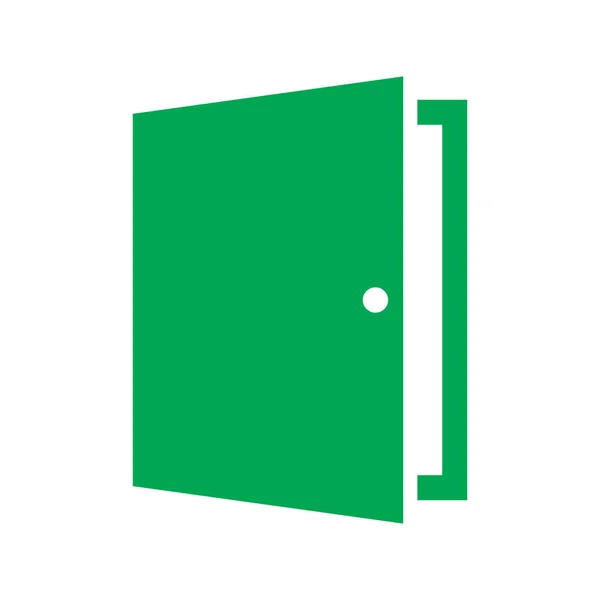 Eps10 Πράσινο Διάνυσμα Πόρτα Στερεό Εικονίδιο Λογότυπο Απλό Επίπεδο Μοντέρνο — Διανυσματικό Αρχείο
