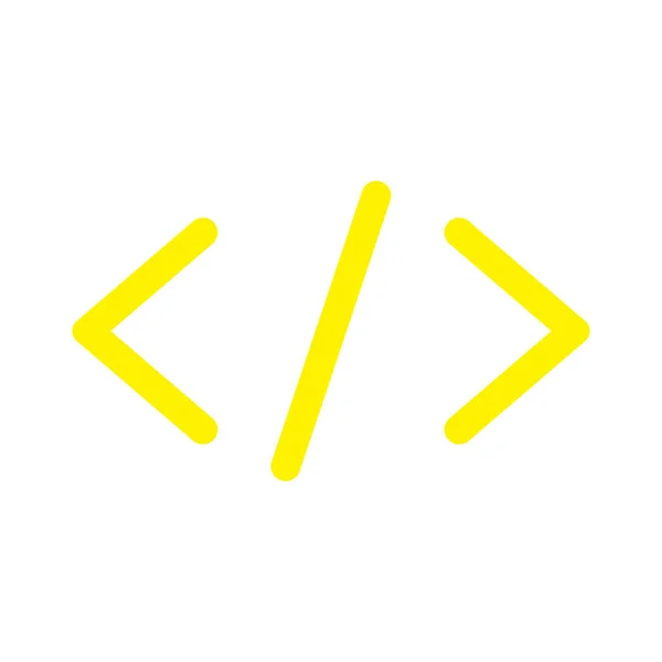 Eps10 Жовтий Векторний Код Лінії Мистецтва Значок Або Логотип Простому — стоковий вектор