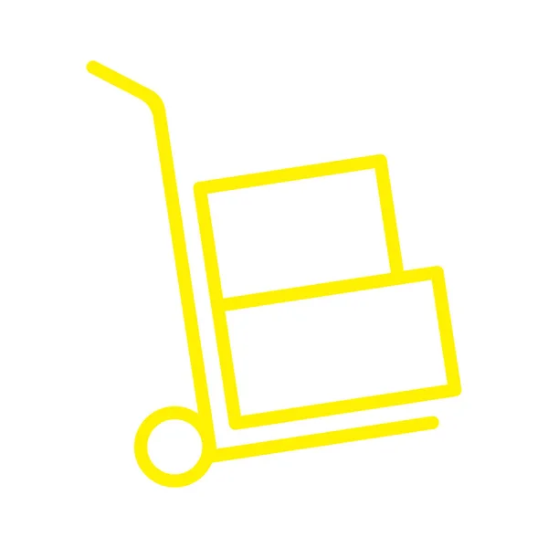 Eps10 Jaune Vecteur Déplacement Main Camion Ligne Icône Art Logo — Image vectorielle