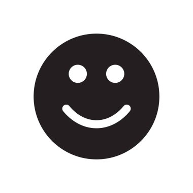 eps10 black vector smile solid icon or logo in simple flat trendy modern style isolated on white background