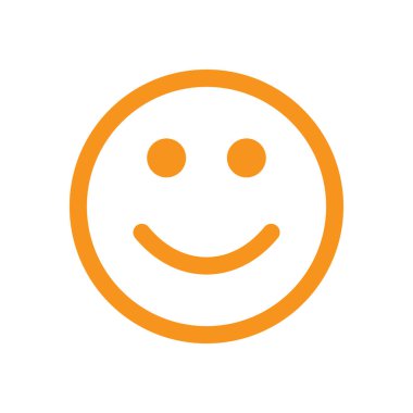 eps10 orange vector smile line art icon or logo in simple flat trendy modern style isolated on white background