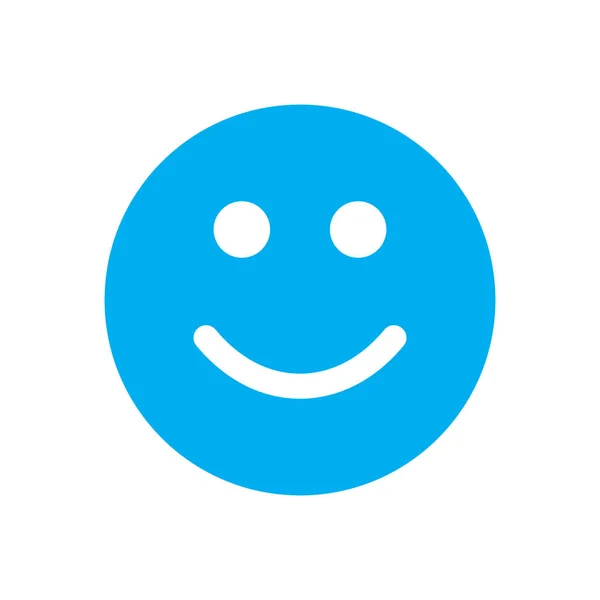 Eps10 Синий Вектор Улыбка Твердой Значок Логотип Простой Плоской Trendy — стоковый вектор